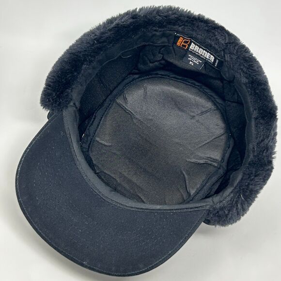 Broner Duck Work Cap Winter Hat X-Large Canvas Faux Fur Soft Pile Ear Flap Black - Picture 7 of 13